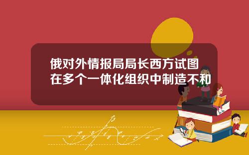 俄对外情报局局长西方试图在多个一体化组织中制造不和