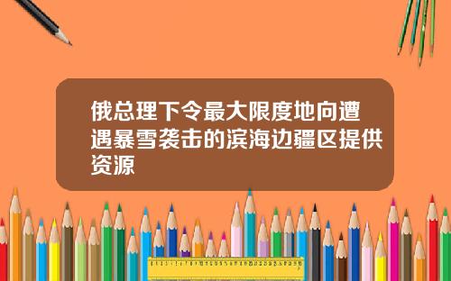 俄总理下令最大限度地向遭遇暴雪袭击的滨海边疆区提供资源