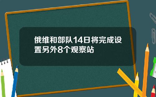 俄维和部队14日将完成设置另外8个观察站