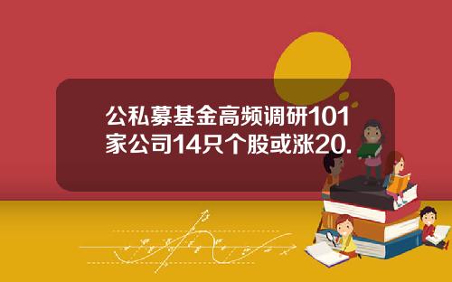 公私募基金高频调研101家公司14只个股或涨20.
