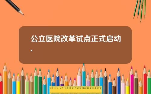 公立医院改革试点正式启动.