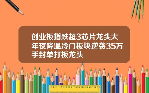 创业板指跌超3芯片龙头大年夜降温冷门板块逆袭35万手封单打板龙头