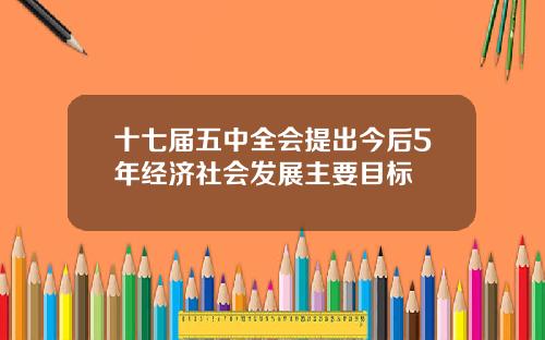 十七届五中全会提出今后5年经济社会发展主要目标