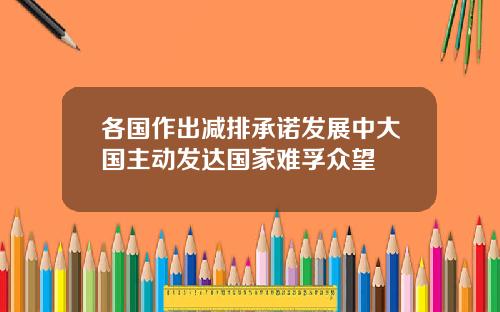 各国作出减排承诺发展中大国主动发达国家难孚众望