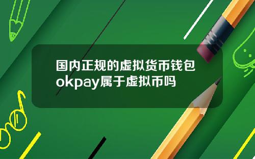 国内正规的虚拟货币钱包 okpay属于虚拟币吗