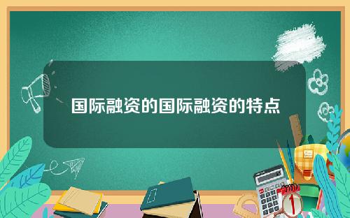 国际融资的国际融资的特点