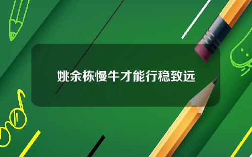 姚余栋慢牛才能行稳致远