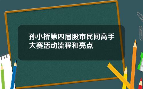 孙小桥第四届股市民间高手大赛活动流程和亮点