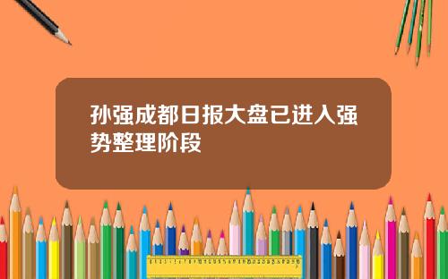 孙强成都日报大盘已进入强势整理阶段