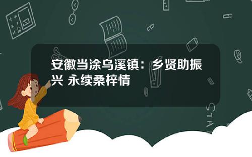 安徽当涂乌溪镇：乡贤助振兴 永续桑梓情