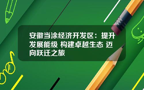 安徽当涂经济开发区：提升发展能级 构建卓越生态 迈向跃迁之旅