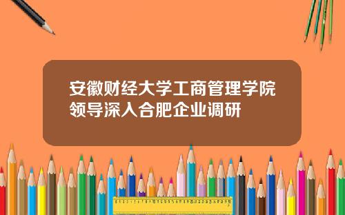 安徽财经大学工商管理学院领导深入合肥企业调研