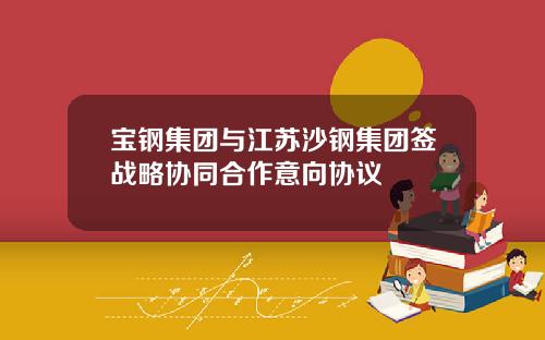 宝钢集团与江苏沙钢集团签战略协同合作意向协议