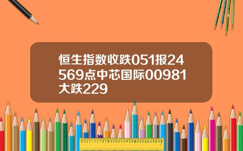 恒生指数收跌051报24569点中芯国际00981大跌229