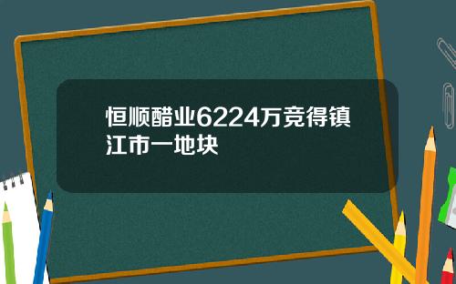 恒顺醋业6224万竞得镇江市一地块