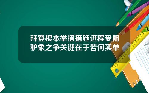 拜登根本举措措施进程受阻驴象之争关键在于若何买单