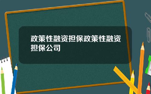 政策性融资担保政策性融资担保公司