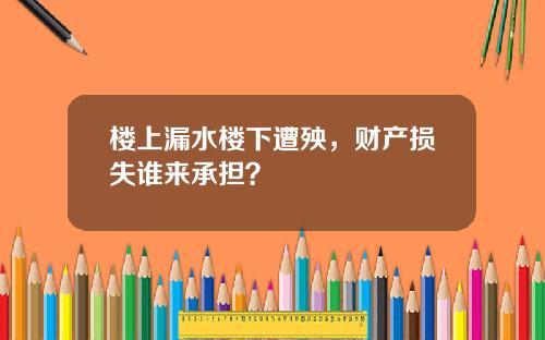 楼上漏水楼下遭殃，财产损失谁来承担？