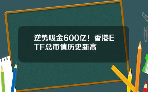 逆势吸金600亿！香港ETF总市值历史新高