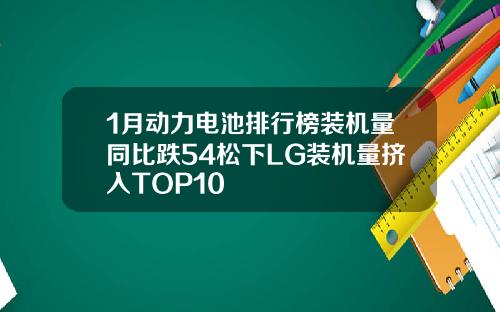 1月动力电池排行榜装机量同比跌54松下LG装机量挤入TOP10