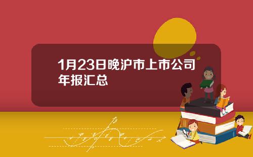 1月23日晚沪市上市公司年报汇总