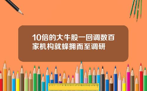 10倍的大牛股一回调数百家机构就蜂拥而至调研