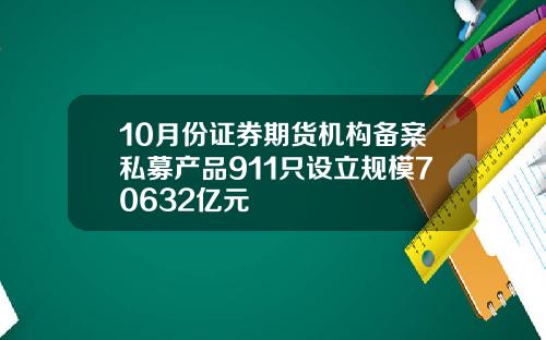10月份证券期货机构备案私募产品911只设立规模70632亿元