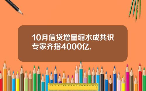 10月信贷增量缩水成共识专家齐指4000亿.