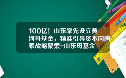 100亿！山东率先设立黄河母基金，精准引导资本向国家战略聚集-山东母基金