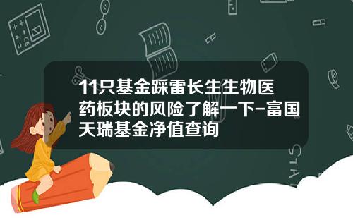 11只基金踩雷长生生物医药板块的风险了解一下-富国天瑞基金净值查询