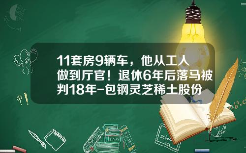11套房9辆车，他从工人做到厅官！退休6年后落马被判18年-包钢灵芝稀土股份公司【新闻】
