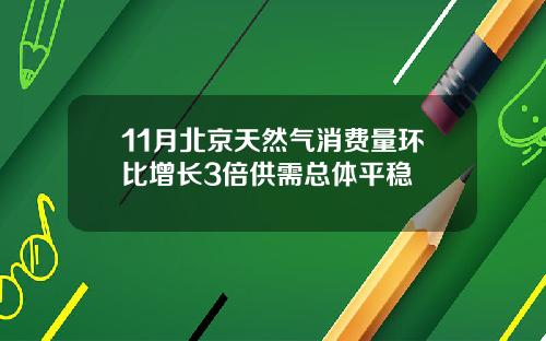 11月北京天然气消费量环比增长3倍供需总体平稳