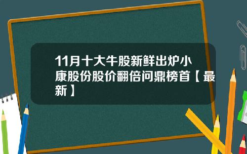 11月十大牛股新鲜出炉小康股份股价翻倍问鼎榜首【最新】