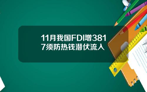 11月我国FDI增3817须防热钱潜伏流入
