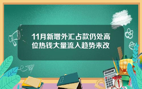 11月新增外汇占款仍处高位热钱大量流入趋势未改