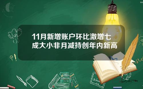 11月新增账户环比激增七成大小非月减持创年内新高