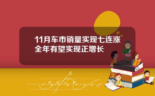 11月车市销量实现七连涨全年有望实现正增长