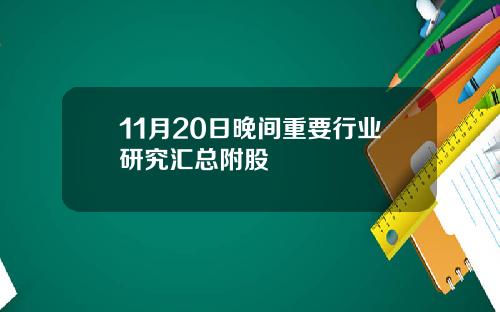 11月20日晚间重要行业研究汇总附股