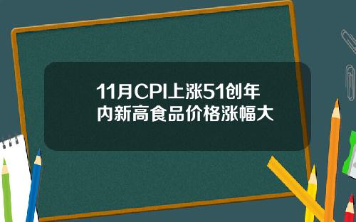 11月CPI上涨51创年内新高食品价格涨幅大