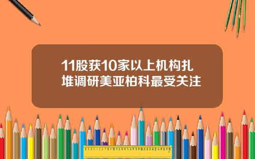 11股获10家以上机构扎堆调研美亚柏科最受关注