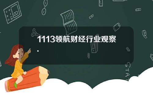 1113领航财经行业观察.