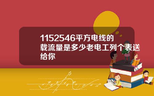 1152546平方电线的载流量是多少老电工列个表送给你