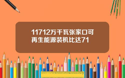 11712万千瓦张家口可再生能源装机比达71