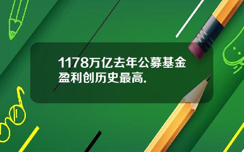 1178万亿去年公募基金盈利创历史最高.