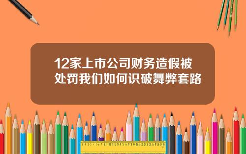 12家上市公司财务造假被处罚我们如何识破舞弊套路