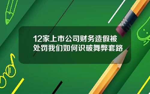12家上市公司财务造假被处罚我们如何识破舞弊套路