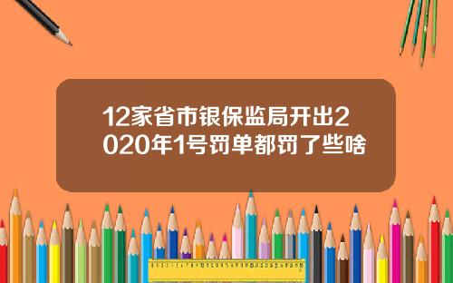 12家省市银保监局开出2020年1号罚单都罚了些啥