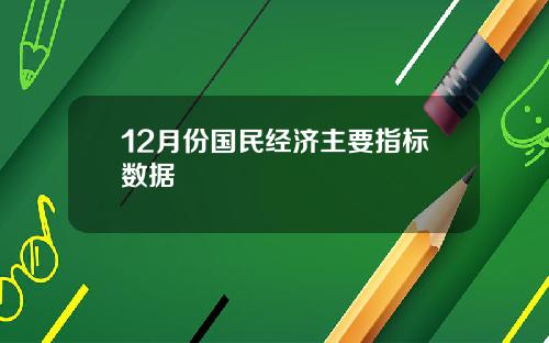 12月份国民经济主要指标数据