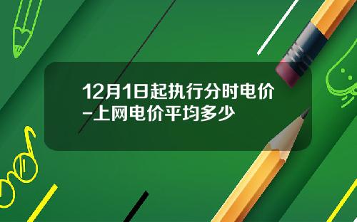 12月1日起执行分时电价-上网电价平均多少