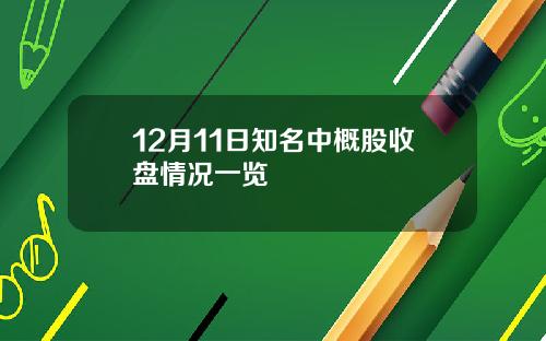 12月11日知名中概股收盘情况一览